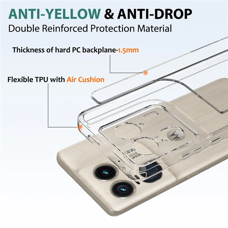 Para Motorola Edge 50 Ultra 5G / Moto X50 Ultra 5G Capa Acrylic + TPU Capa de Telefone Transparente
