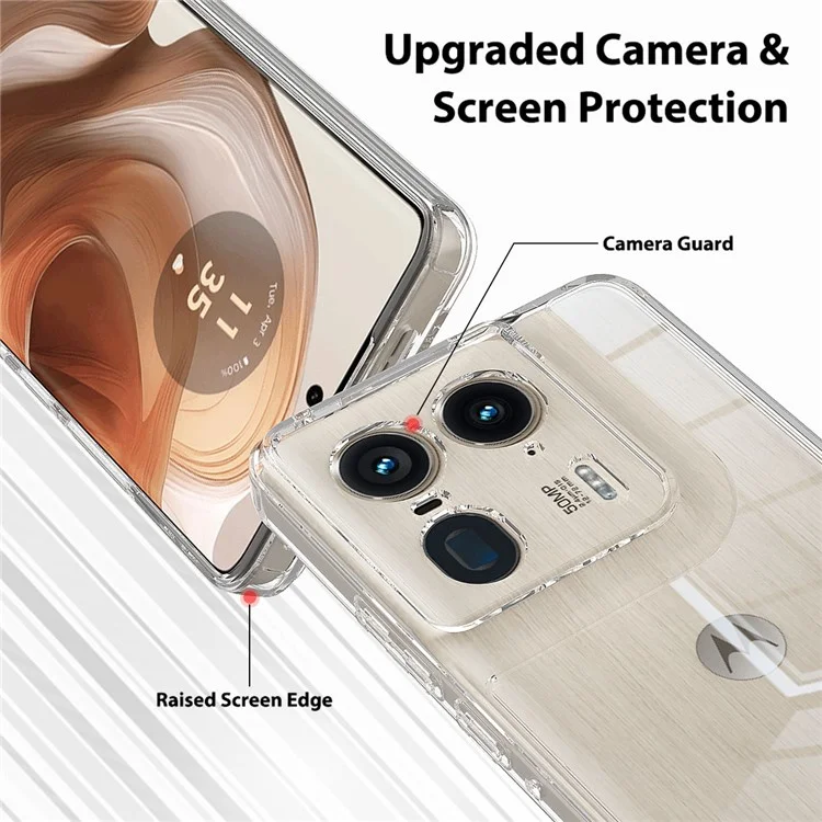 Para Motorola Edge 50 Ultra 5G / Moto X50 Ultra 5G Capa Acrylic + TPU Capa de Telefone Transparente