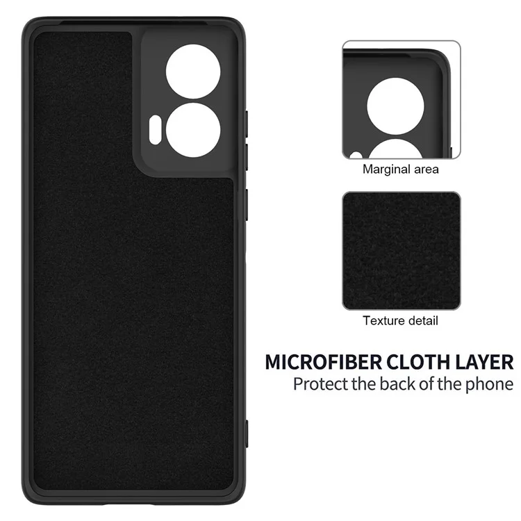 For Motorola Edge 50 Fusion 5G Case with Hand Strap Liquid Silicone Phone Cover - Black