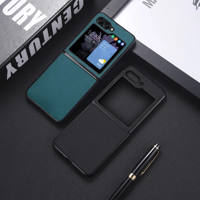 For Samsung Galaxy Z Flip7 FE 5G / Z Flip6 5G Case Nylon Coated PC Shockproof Phone Case - Black