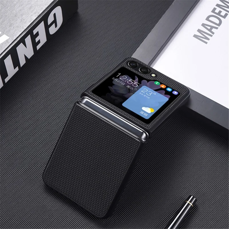 For Samsung Galaxy Z Flip7 FE 5G / Z Flip6 5G Case Nylon Coated PC Shockproof Phone Case - Black