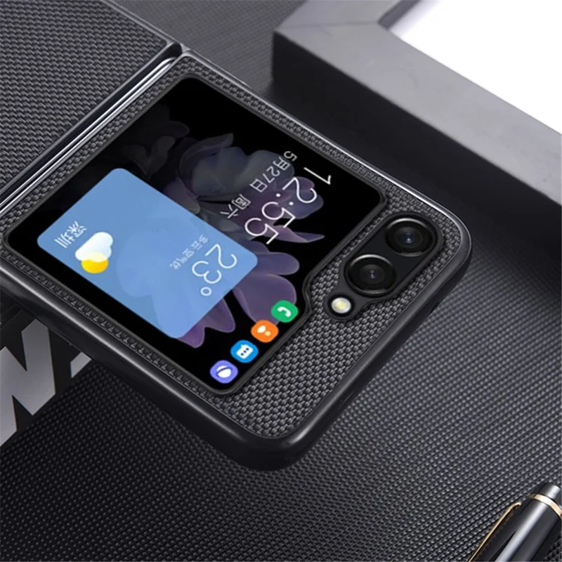 For Samsung Galaxy Z Flip7 FE 5G / Z Flip6 5G Case Nylon Coated PC Shockproof Phone Case - Black