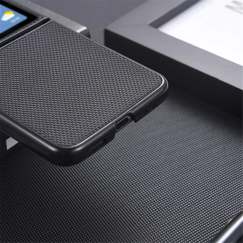 For Samsung Galaxy Z Flip7 FE 5G / Z Flip6 5G Case Nylon Coated PC Shockproof Phone Case - Black