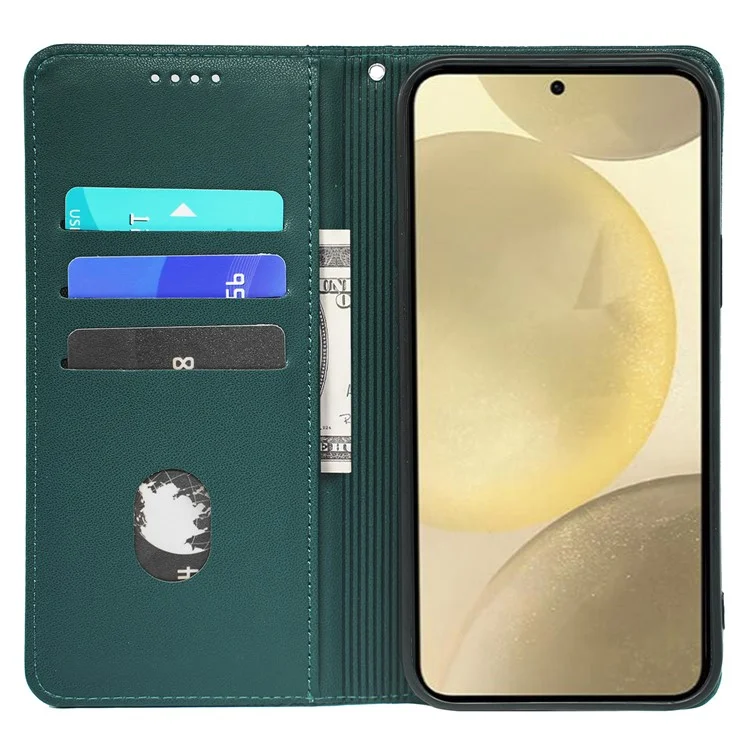 Funda para Samsung Galaxy A54 5G Case Leather Phone Cover Lucky Clover Imprinting Magnetic Closure - Verde