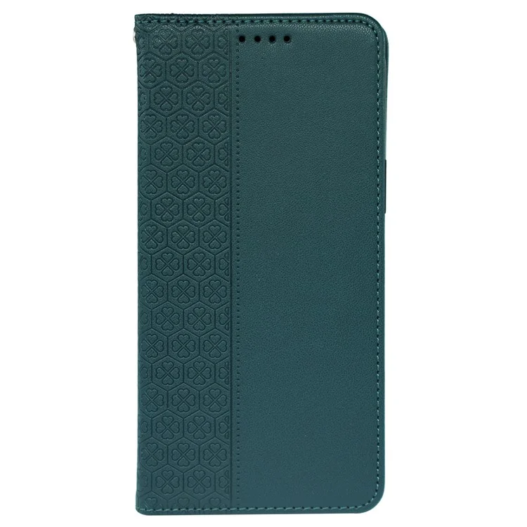 Funda para Samsung Galaxy A54 5G Case Leather Phone Cover Lucky Clover Imprinting Magnetic Closure - Verde