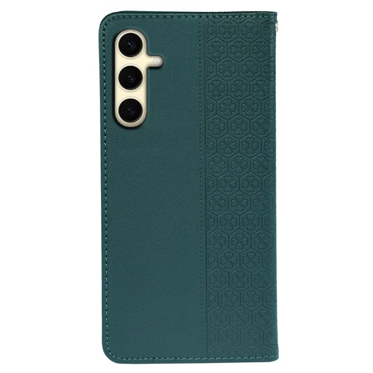 Funda para Samsung Galaxy A54 5G Case Leather Phone Cover Lucky Clover Imprinting Magnetic Closure - Verde