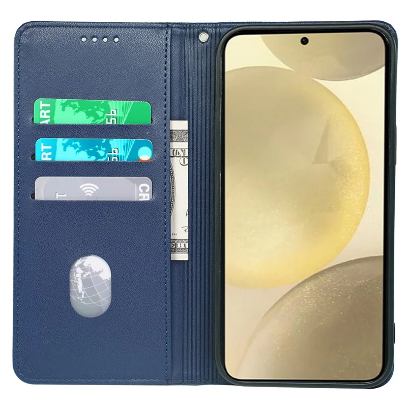 For Samsung Galaxy A14 4G / 5G Case Four-Leaf Clover Wallet Leather Phone Cover - Blue