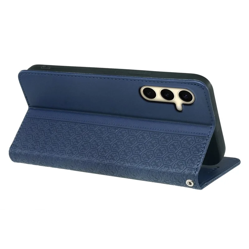 For Samsung Galaxy A14 4G / 5G Case Four-Leaf Clover Wallet Leather Phone Cover - Blue