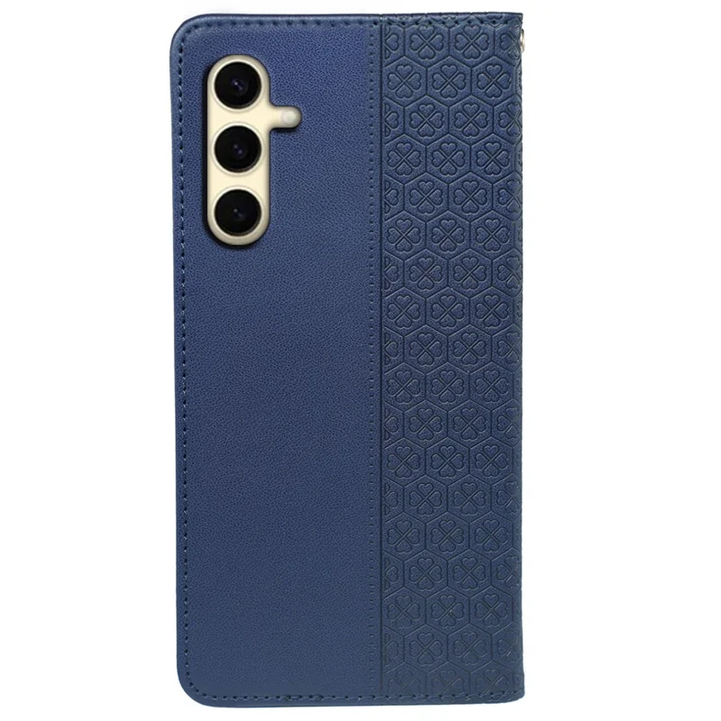 For Samsung Galaxy A14 4G / 5G Case Four-Leaf Clover Wallet Leather Phone Cover - Blue
