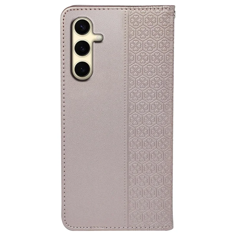 For Samsung Galaxy A14 4G / 5G Case Four-Leaf Clover Wallet Leather Phone Cover - Rose Gold