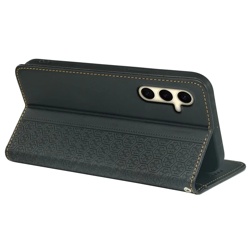For Samsung Galaxy A25 5G (Global) (161.0 X 76.5 X 8.3mm) Case Pattern Imprint Leather Phone Cover - Black