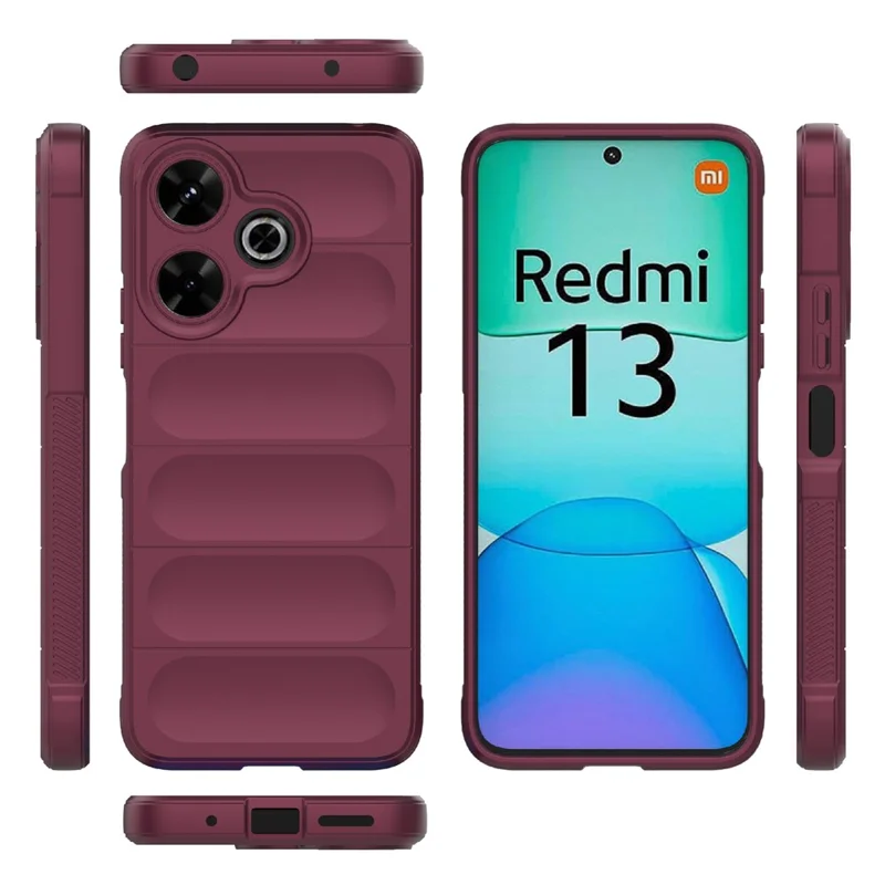 For Xiaomi Redmi 13 5G / 13 4G / Redmi Note 13R 5G Case TPU Protective Back Cover - Wine Red