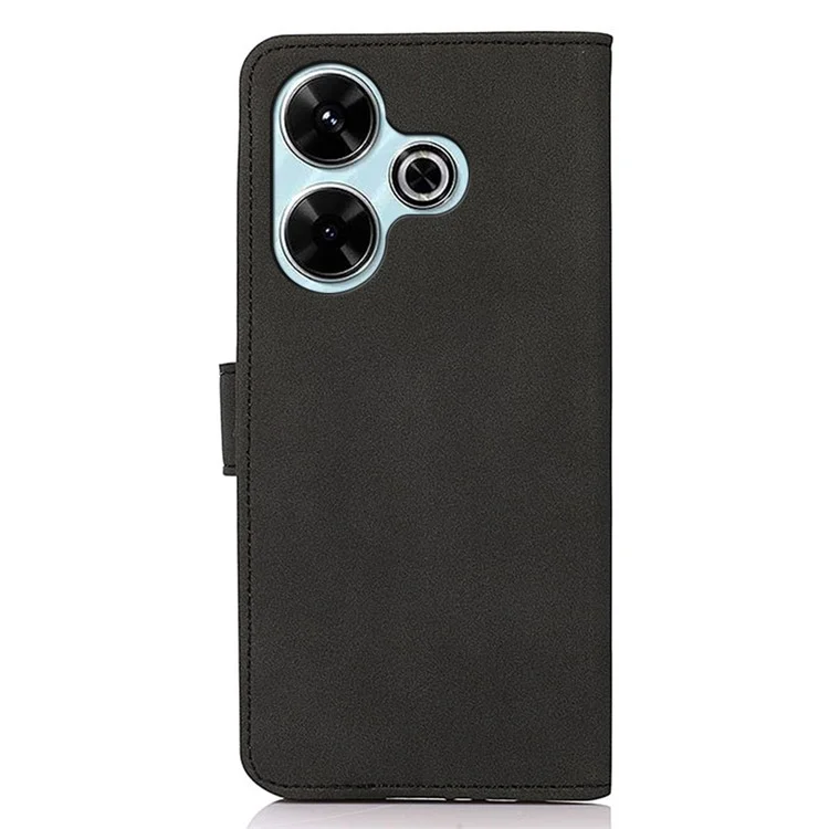 KHAZNEH Pour Xiaomi Redmi 13 5G / 13 4G Case Cuir Flip Stand Housse de Téléphone Texture Lisse - Noir