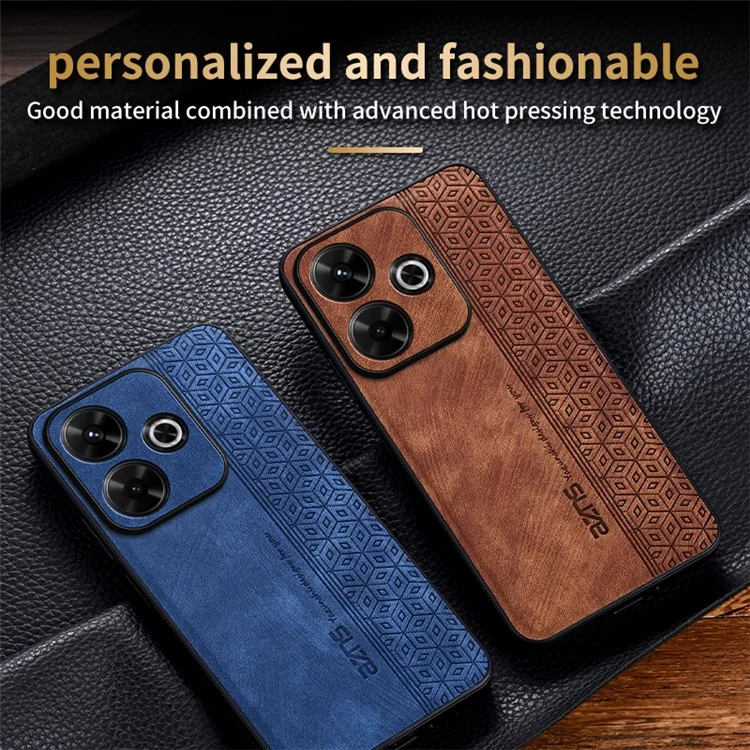 AZNS per Xiaomi Redmi 13 5G / 13 4G / Note 13R 5G Custodia in pelle+TPU antiscivolo - Marrone