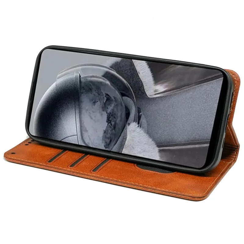 For iPhone 14 Pro Case Calf Texture Leather Phone Cover Magnetic Closure Full Protection - Yellow