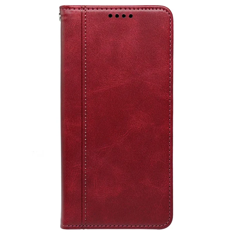 For Samsung Galaxy S24 Card Slots Case Calf Texture PU Leather Phone Cover - Red