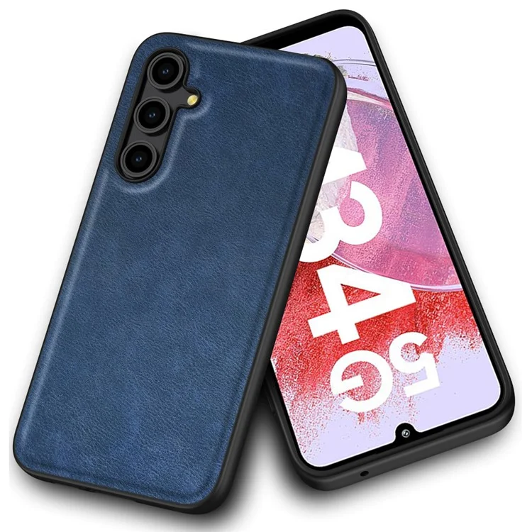 Для Samsung Galaxy M34 5G / F34 5G чехол из искусственной кожи + ПК + TPU ретро чехол для телефона - синий