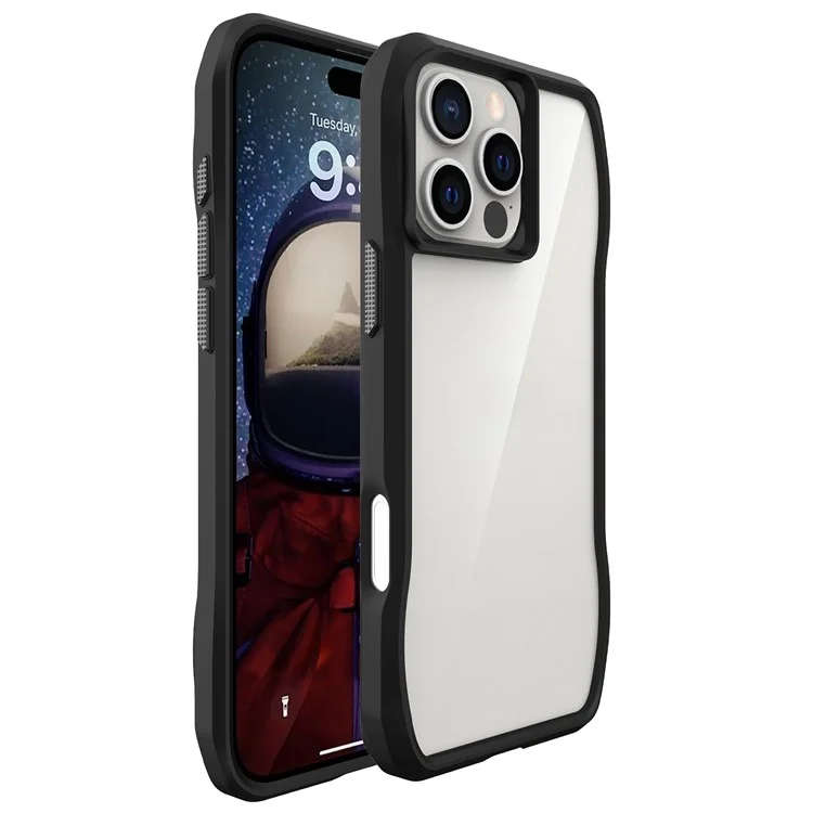 Für iPhone 15 Pro Max Case TPU + PC Schutzhülle - Schwarz