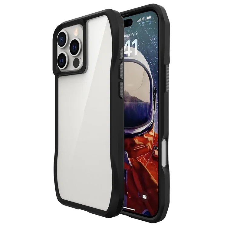 Für iPhone 15 Pro Max Case TPU + PC Schutzhülle - Schwarz
