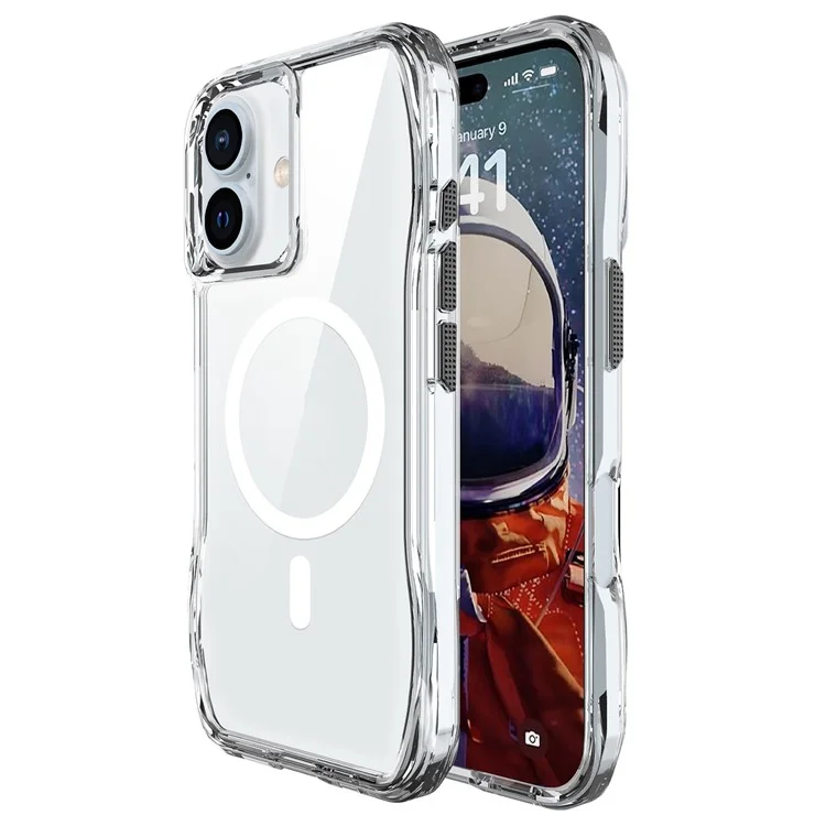 Für iPhone 16 Crystal Clear Case TPU+PC Handyhülle kompatibel mit MagSafe