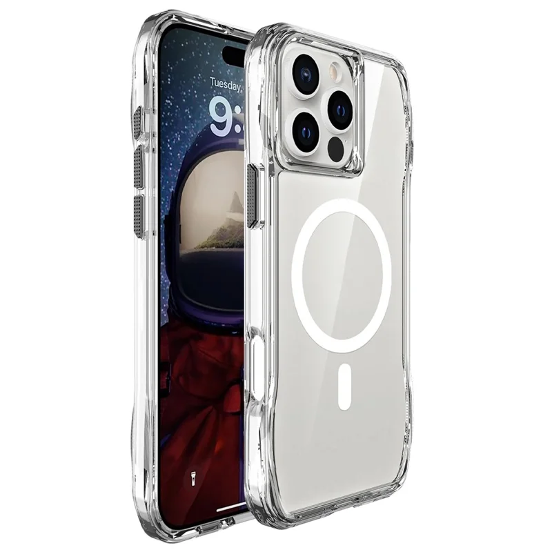 For iPhone 15 Pro Max Crystal Clear Case TPU+PC Phone Cover Compatible with MagSafe