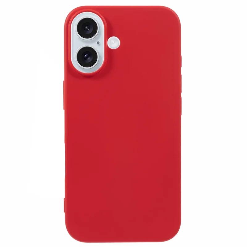 For iPhone 16 Case TPU Phone Cover with Soft Fiber Lining - Red