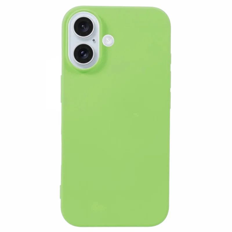 For iPhone 16 Case TPU Phone Cover with Soft Fiber Lining - Matcha Green