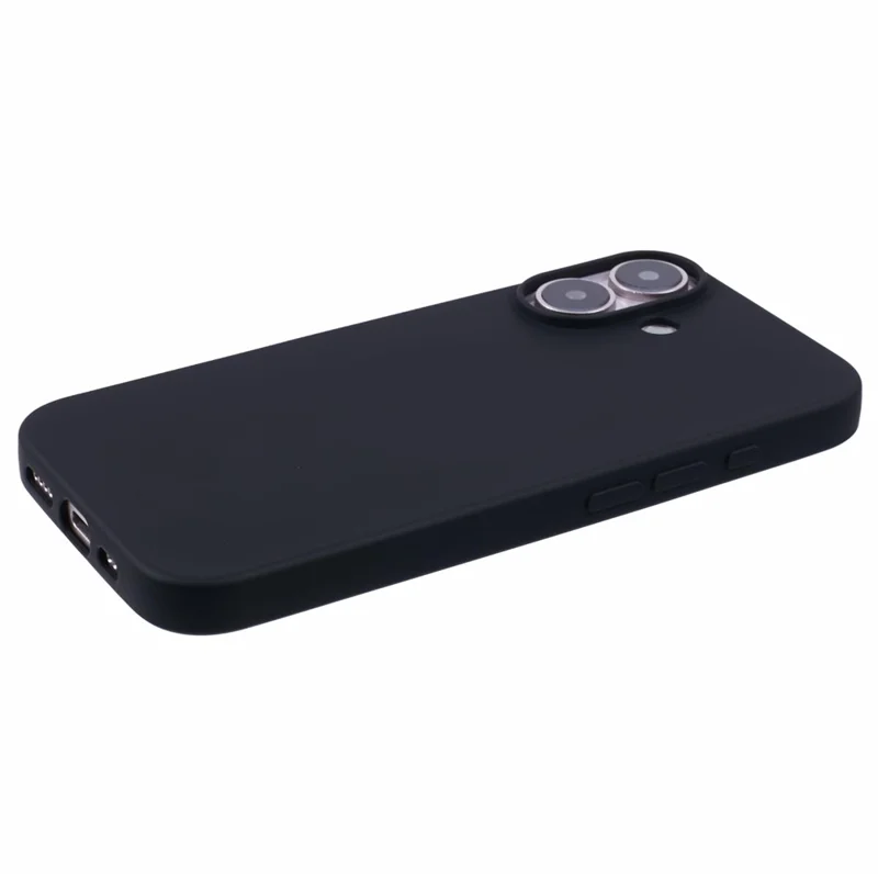For iPhone 16 Case TPU Phone Cover with Soft Fiber Lining - Black