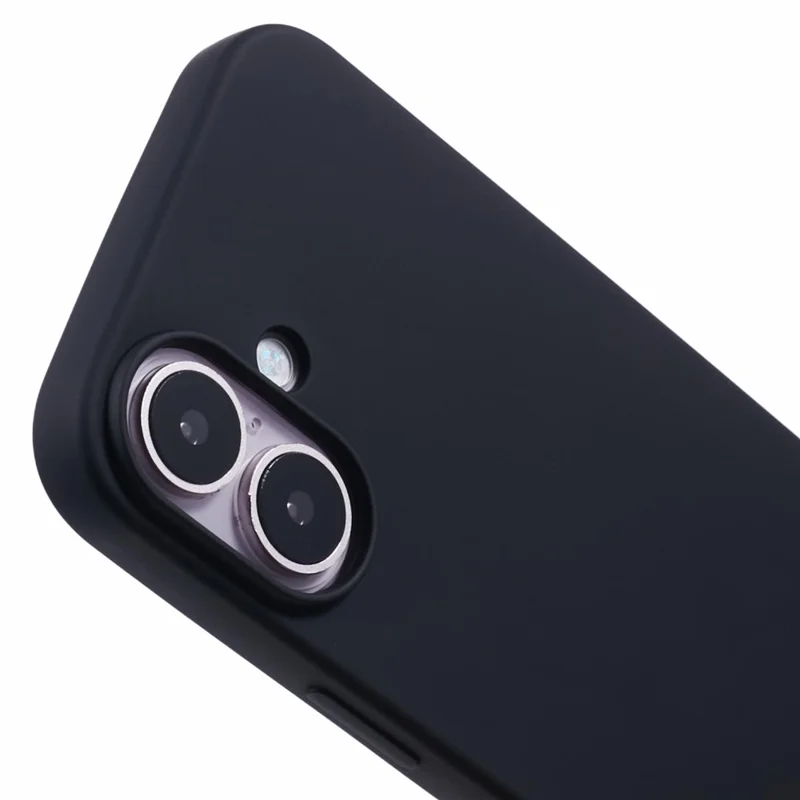 For iPhone 16 Case TPU Phone Cover with Soft Fiber Lining - Black