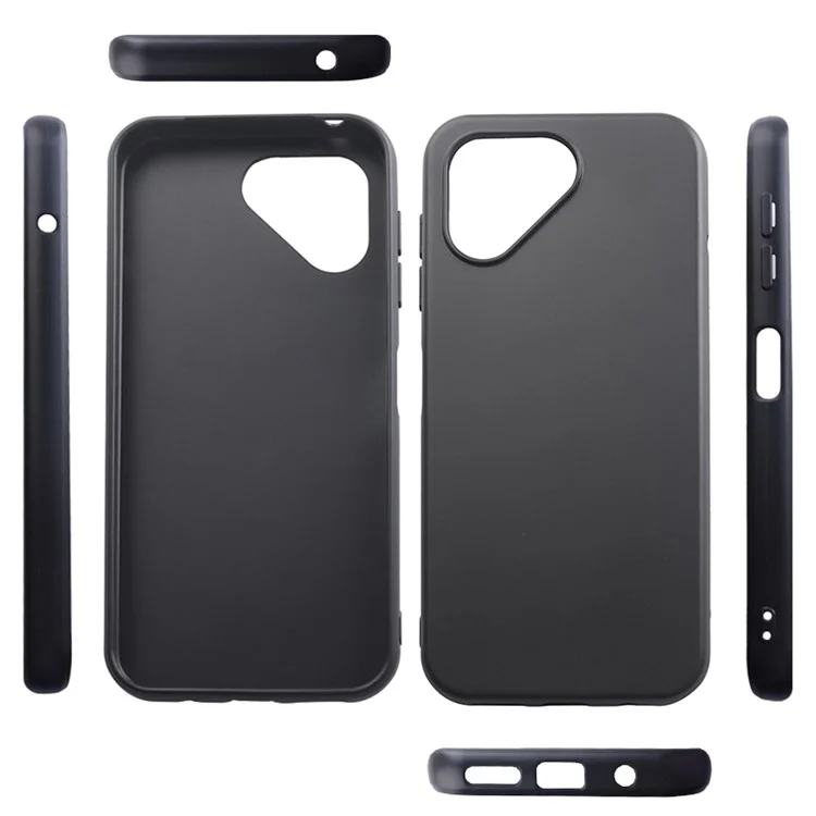 Für Fairphone 5 schwarzes Gehäuse, matter Oberfläche, schützende TPU-Handyhülle