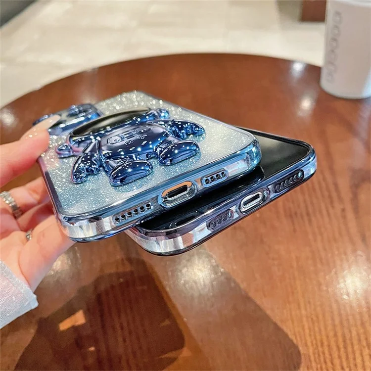 Для Realme 12 Pro 5G / 12 Pro+ 5G Чехол Астронавт Glitter PC+TPU Чехол для телефона с подставкой - Розовый