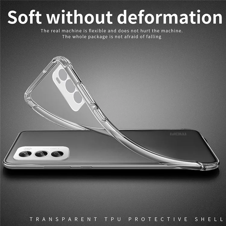 MOFI Pour Oppo Reno12 Pro 5G (Mondial) Étui Transparent Slim TPU Housse de Téléphone