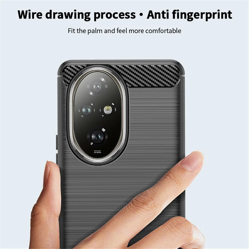 MOFI JK Serie TPU-1 para Honor 200 Pro 5G Carcasa TPU Textura de Fibra de Carbono Cepillada Funda para Teléfono - Negro