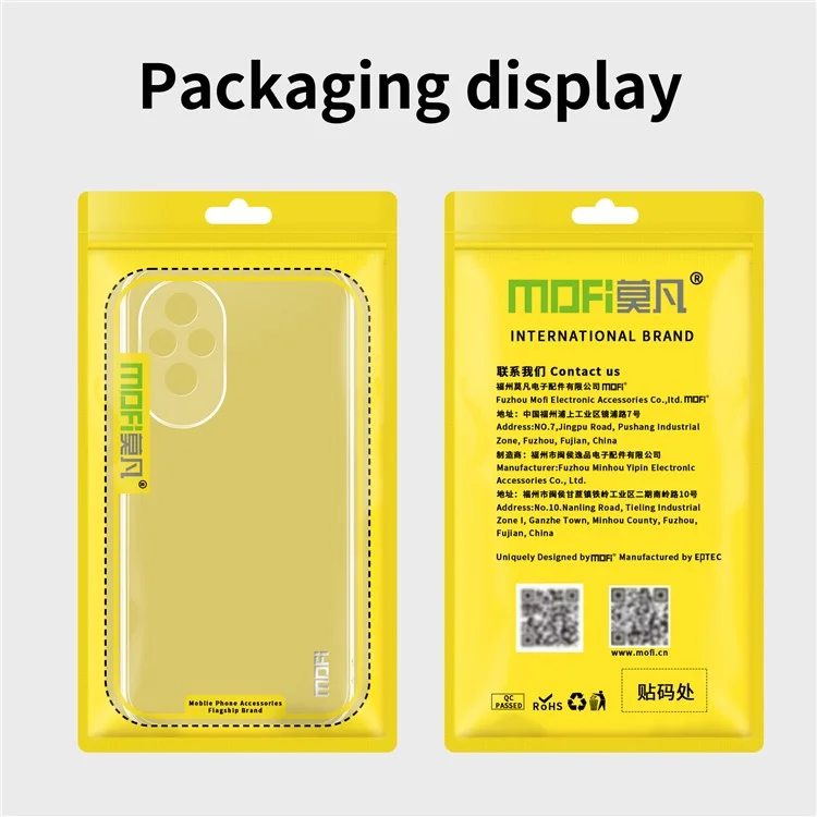 MOFI For Honor 200 Pro 5G Capa Transparente Antichoque Fina de TPU