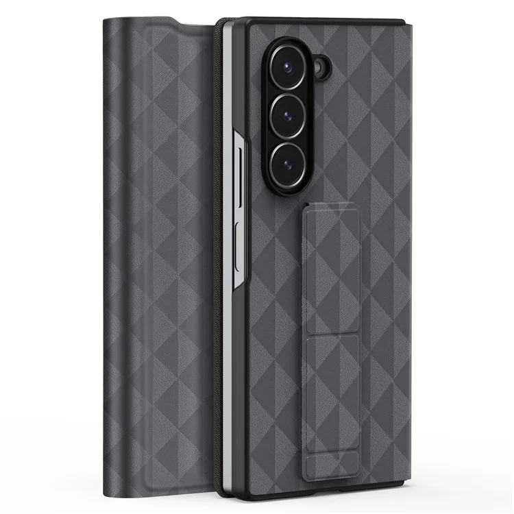 DUX DUCIS Fitt Series for Samsung Galaxy Z Fold6 5G Case Leather Phone Cover with Card Slot Kickstand - Grey