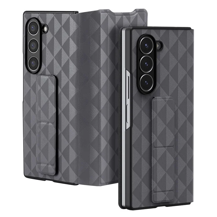 DUX DUCIS Fitt Series for Samsung Galaxy Z Fold6 5G Case Leather Phone Cover with Card Slot Kickstand - Grey