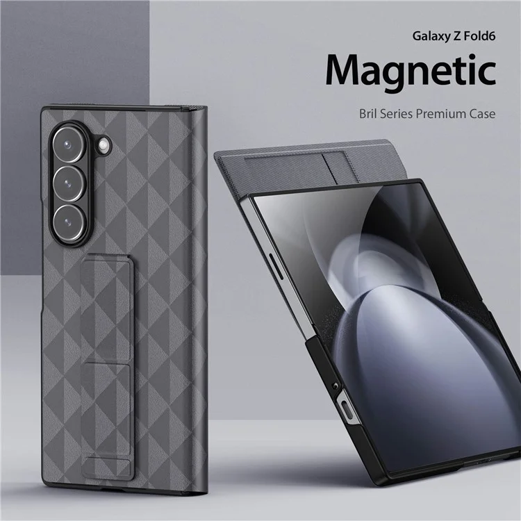 DUX DUCIS Fitt Series for Samsung Galaxy Z Fold6 5G Case Leather Phone Cover with Card Slot Kickstand - Grey