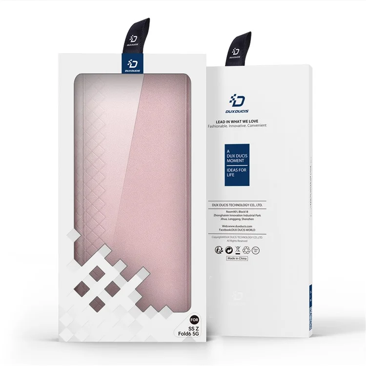Estuche DUX DUCIS Bril Series para Samsung Galaxy Z Fold6 5G Ranura para Tarjeta Cubierta de Teléfono de Cuero de Pie - Rosa