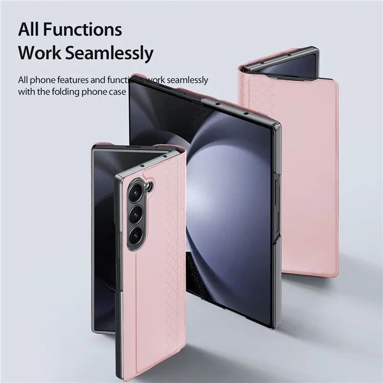 Estuche DUX DUCIS Bril Series para Samsung Galaxy Z Fold6 5G Ranura para Tarjeta Cubierta de Teléfono de Cuero de Pie - Rosa