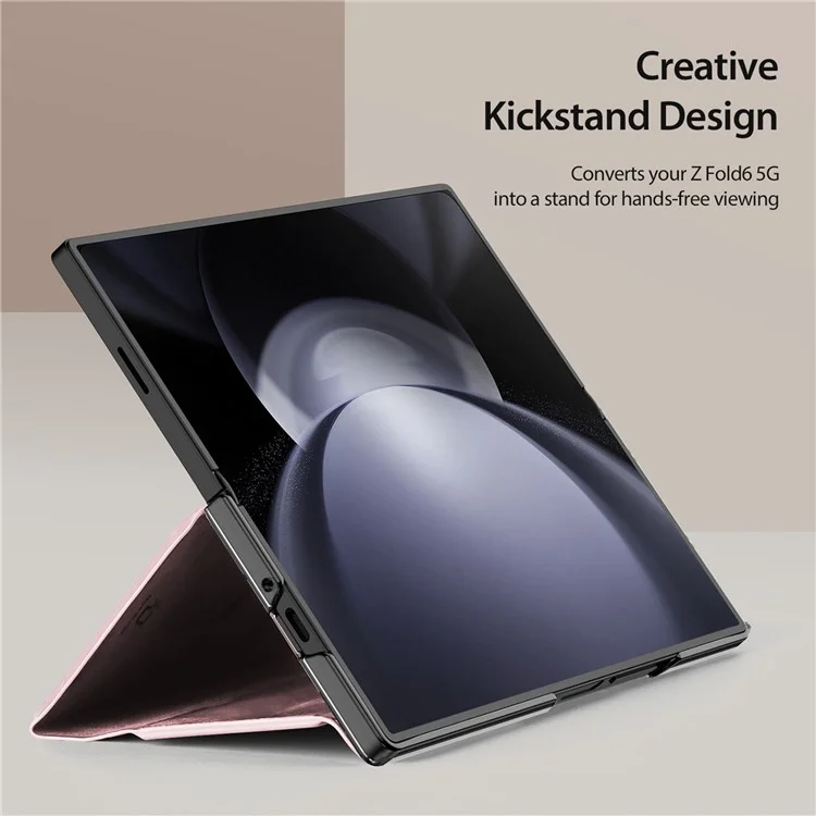 Estuche DUX DUCIS Bril Series para Samsung Galaxy Z Fold6 5G Ranura para Tarjeta Cubierta de Teléfono de Cuero de Pie - Rosa