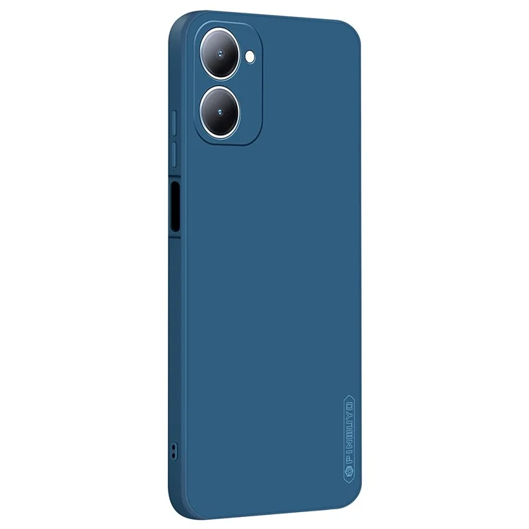 PINWUYO JK Touching Series Para vivo Y03 / Y18 4G Case TPU Phone Cover Toque Seda-Macio - Azul Marinho