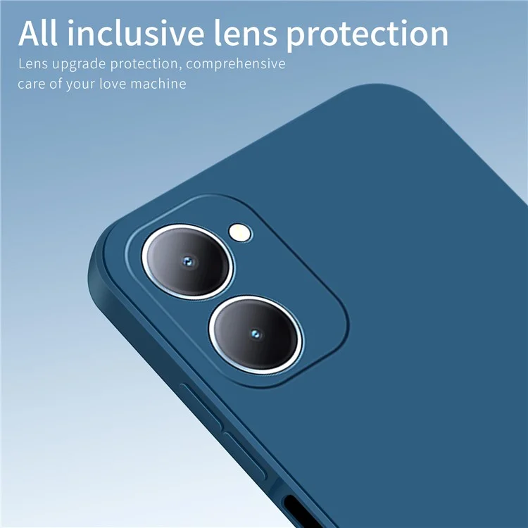 PINWUYO JK Touching Series Para vivo Y03 / Y18 4G Case TPU Phone Cover Toque Seda-Macio - Azul Marinho