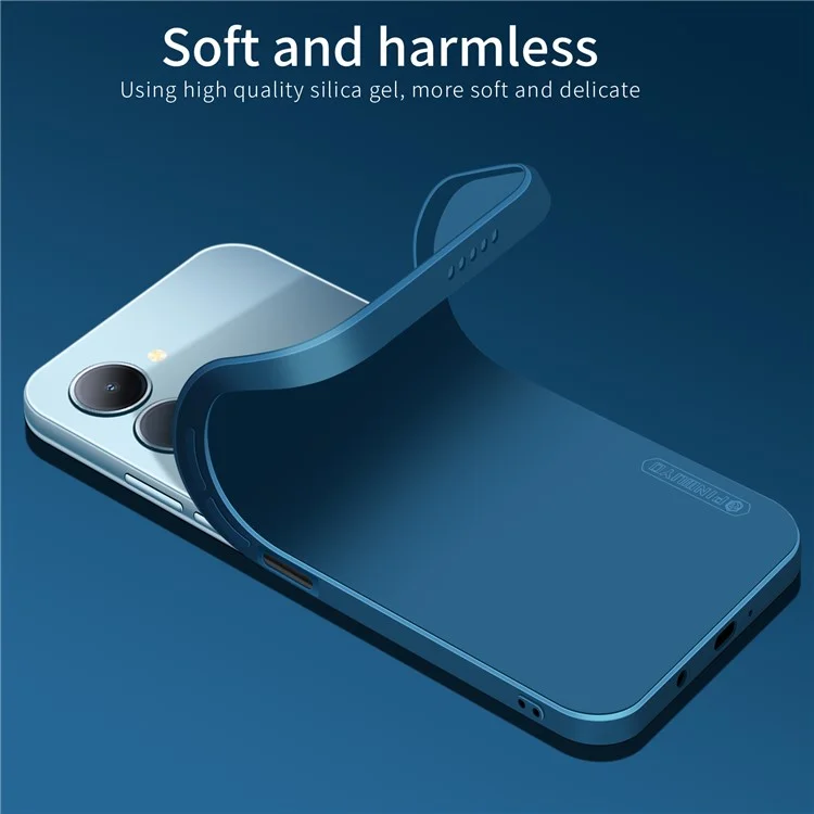 PINWUYO JK Touching Series Para vivo Y03 / Y18 4G Case TPU Phone Cover Toque Seda-Macio - Azul Marinho