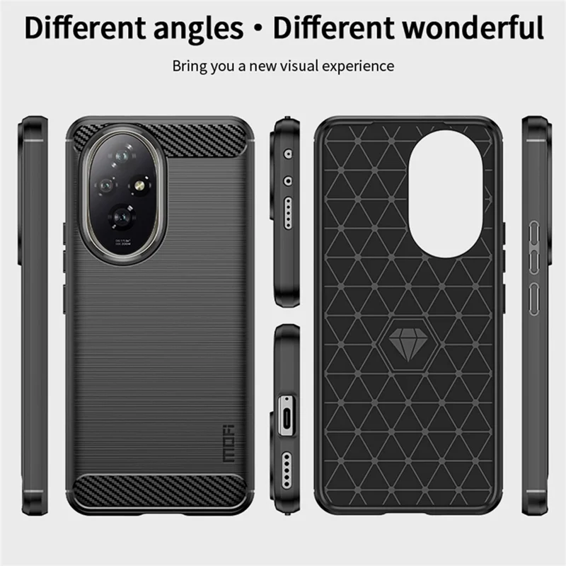 MOFI JK TPU Series-1 For Honor 200 5G Case Brushed TPU Phone Cover Carbon Fiber Texture - Черный