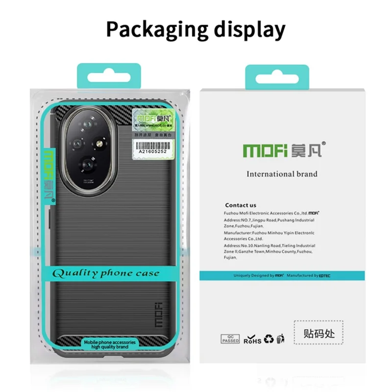 MOFI JK TPU Series-1 For Honor 200 5G Case Brushed TPU Phone Cover Carbon Fiber Texture - Черный