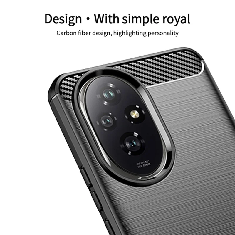 MOFI JK TPU Series-1 For Honor 200 5G Case Brushed TPU Phone Cover Carbon Fiber Texture - Черный