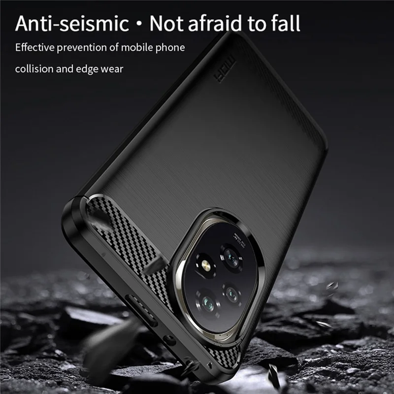 MOFI JK TPU Series-1 For Honor 200 5G Case Brushed TPU Phone Cover Carbon Fiber Texture - Черный