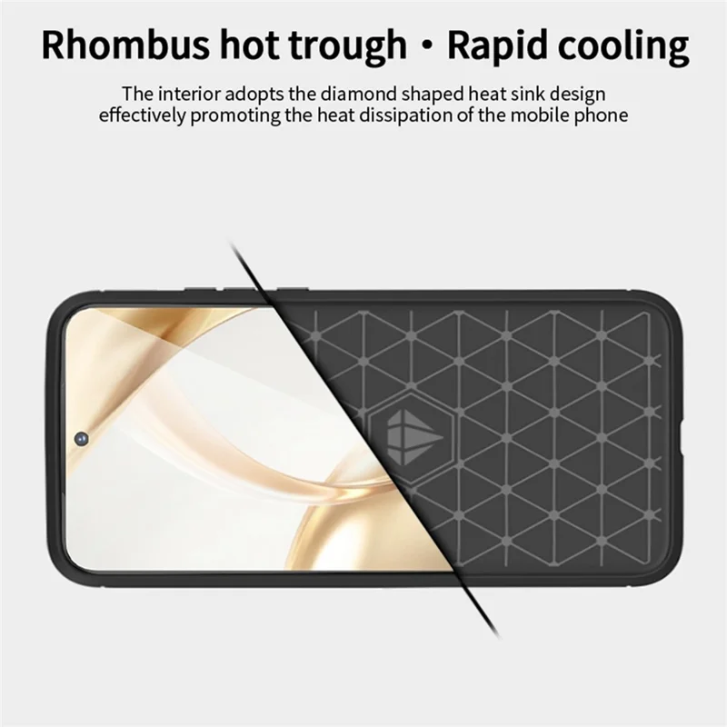 MOFI JK TPU Series-1 For Honor 200 5G Case Brushed TPU Phone Cover Carbon Fiber Texture - Черный