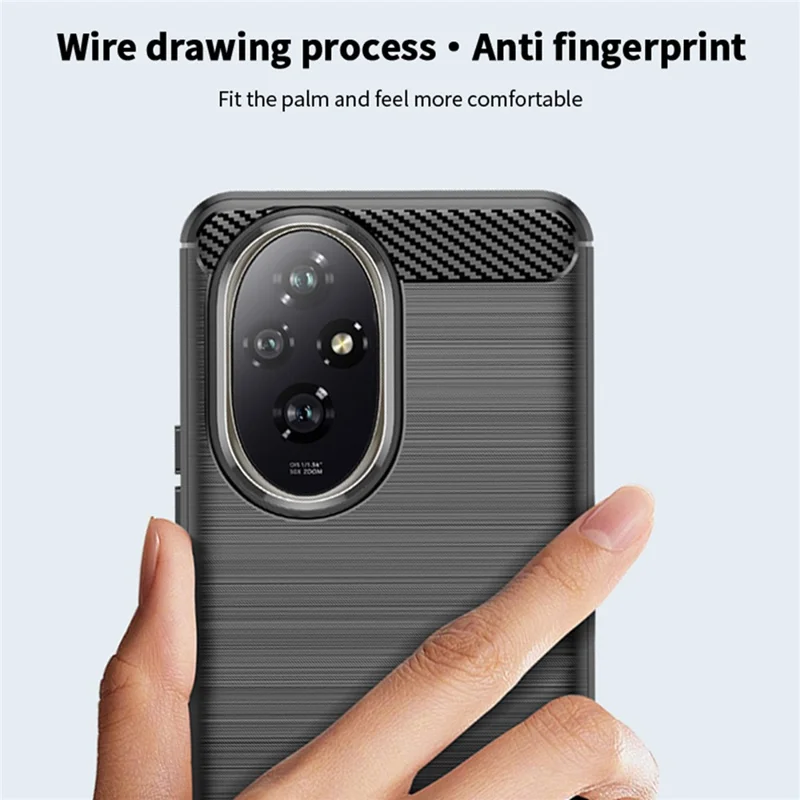 MOFI JK TPU Series-1 For Honor 200 5G Case Brushed TPU Phone Cover Carbon Fiber Texture - Черный