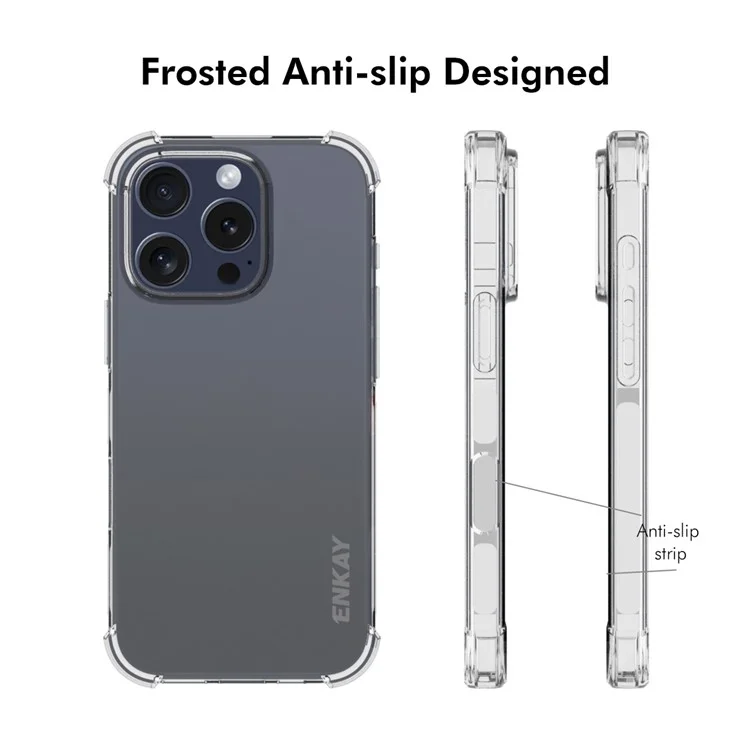 ENKAY HAT PRÍNCIPE Para iPhone 16 Pro Max Funda de TPU Transparente Cubierta de Teléfono con Esquinas Reforzadas